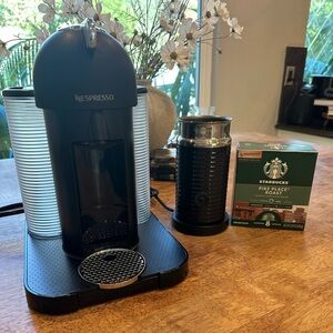 Nespresso Vertuo matte black with Aeroccino Milk Frother